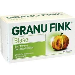 Eine Schachtel mit Kapseln zur Stärkung der Blase, mit einem Kürbis darauf.